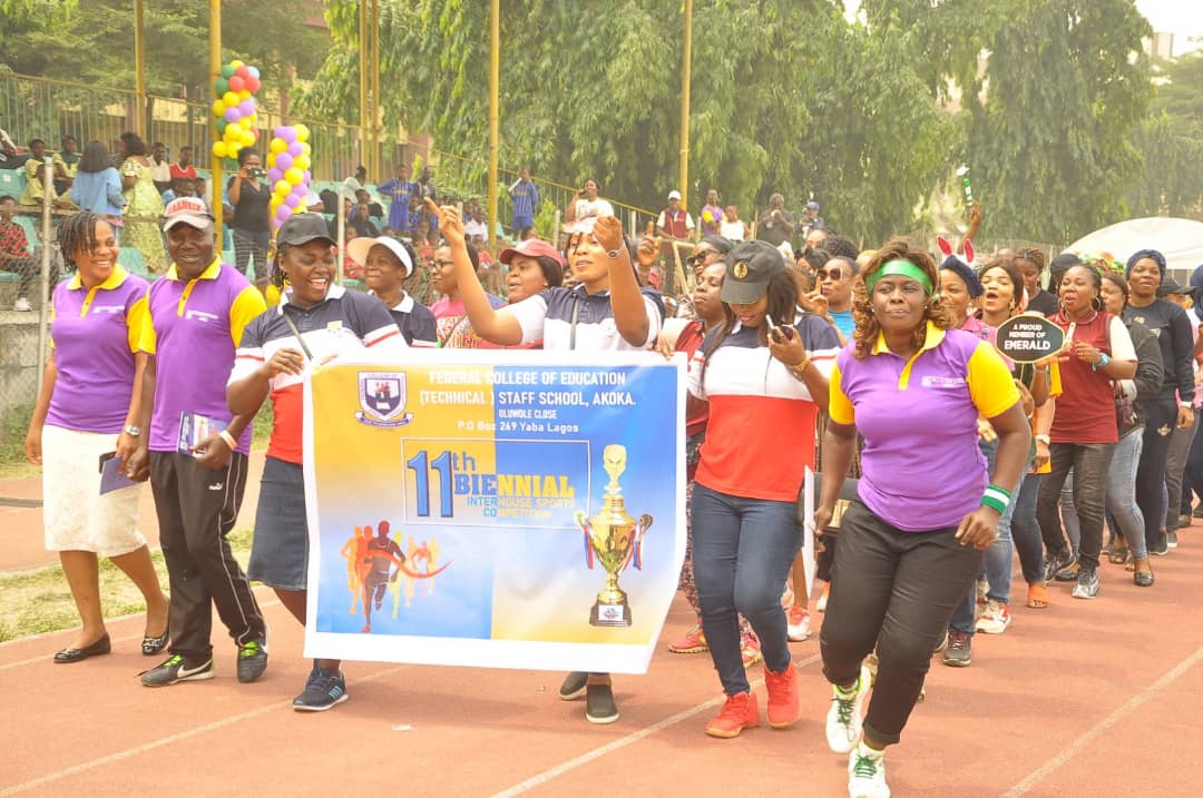 FCET Staff School Akoka - Inter-house Sport - Staff march pass